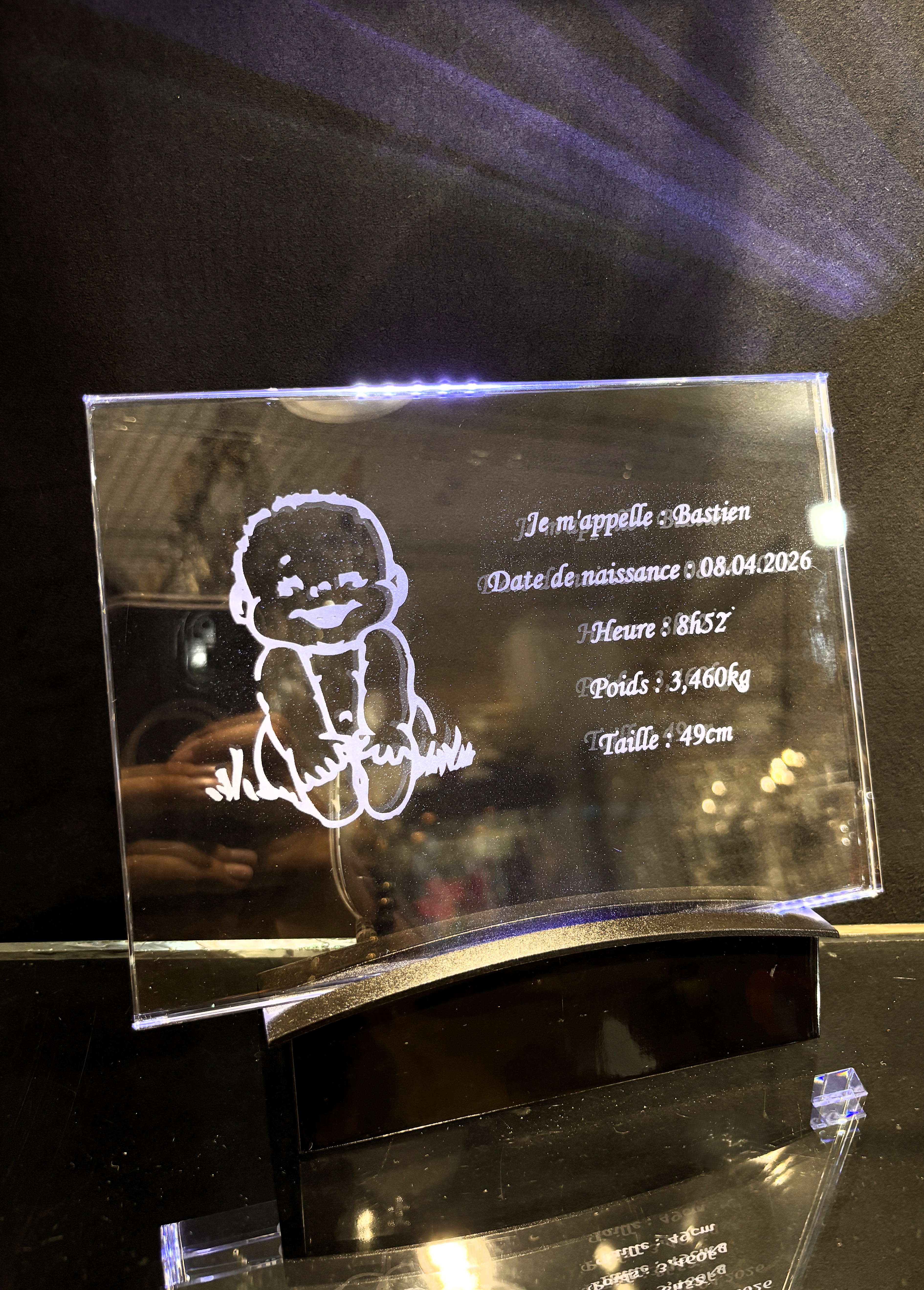 Plaque Naissance Lumineuse